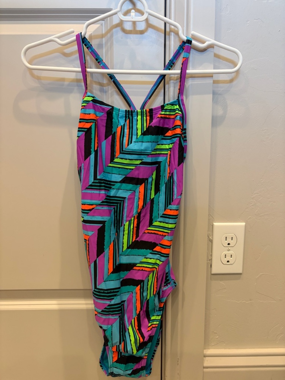 Speedo Colorful Geometric Striped power flex eco